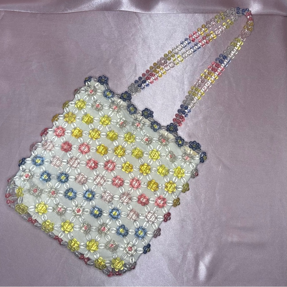 Multicolor Beaded Tote Bag